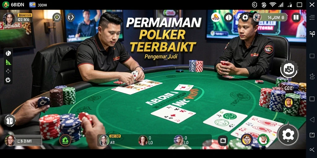 Tampilan gameplay Poker di 68IDN yang menarik dan interaktif.
