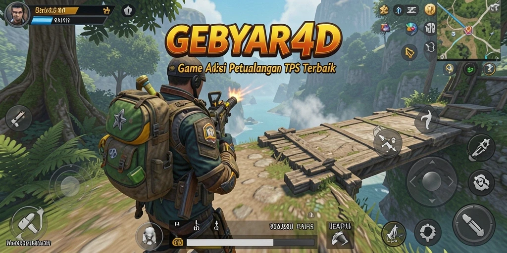 Gameplay mendebarkan GEBYAR4D dalam mode TPS yang seru.