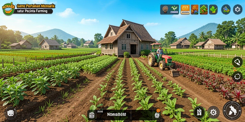 Gameplay NONA88 dengan aktivitas bertani yang seru.