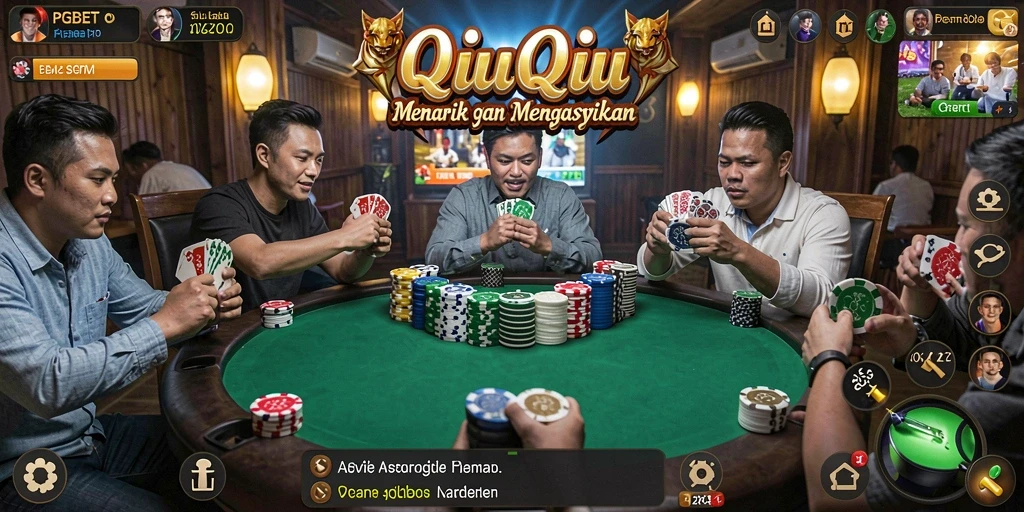 Tampilan gameplay seru dalam permainan QiuQiu.