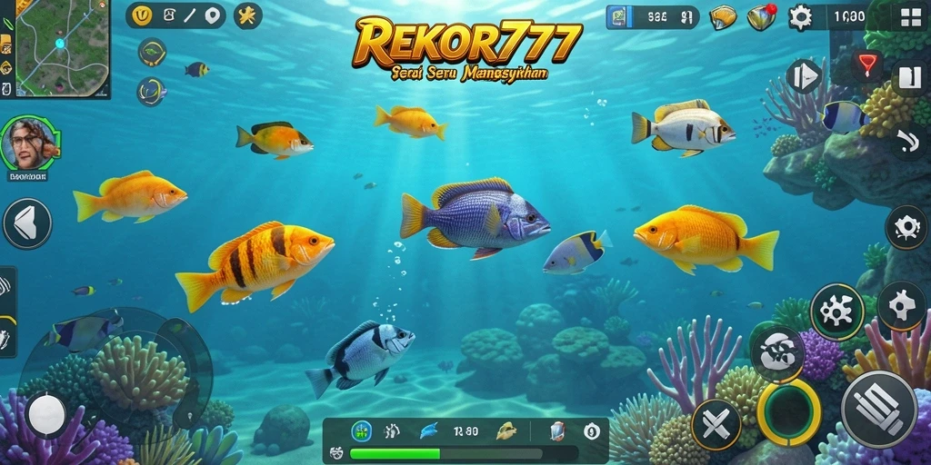 Menampilkan gameplay seru dalam permainan Tembak Ikan REKOR777.